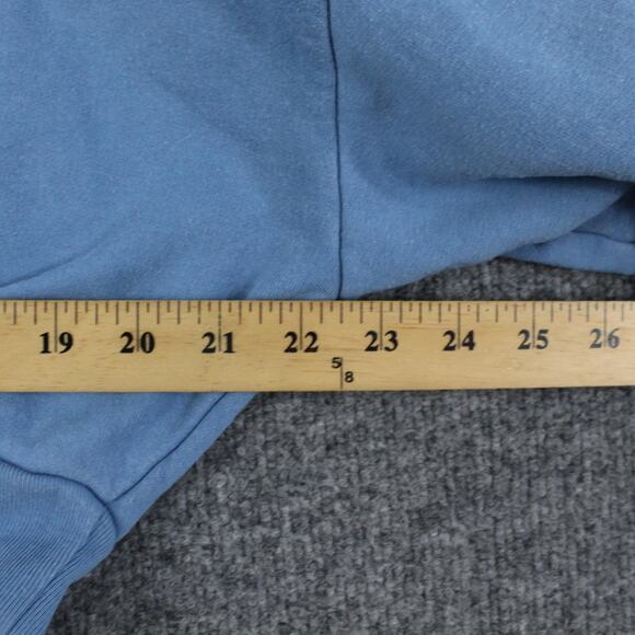 Reformation Sweatshirt Small Hunter Cropped Blue Fleece Crewneck Pullover Casual - Picture 14 of 15